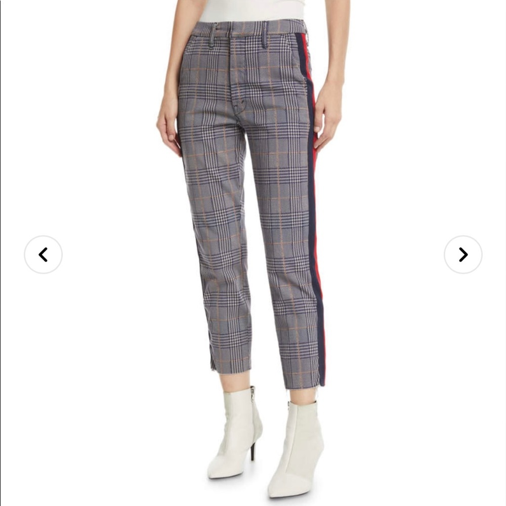 MOTHER The Shaker Prep Fray Plaid Ankle Pants